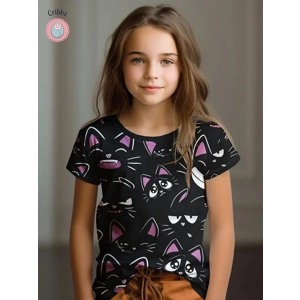 Cribbz Kawaii Cartoon Cat T-Shirt