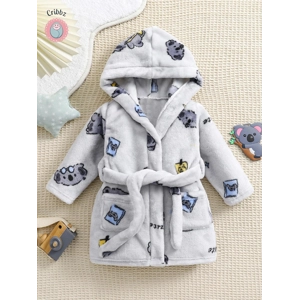 Cribbz Flannel Bear Hooded Bathrobe