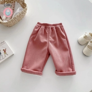 Cozy Floral Fleece Lined Kids Trousers