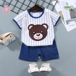 Kids Cartoon Print T-Shirt & Shorts Set