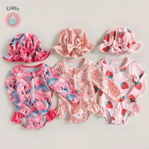 Strawberry Print Toddler Swimsuit Set