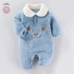 Warm Cartoon Bear Jumpsuit for Infants
