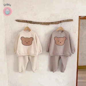 MILANCEL Toddler Bear Head Hoodie Set