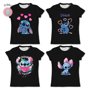 Kawaii Stitch Kids Summer Cartoon Tee