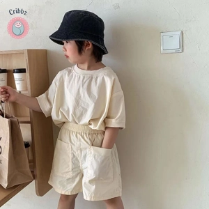 Childrens Cotton Short Sleeve Shorts Set