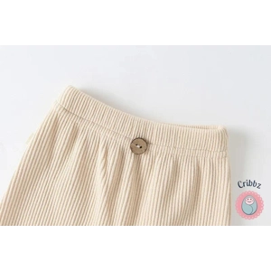 Casual Ribbed Striped Baby Trousers