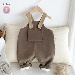Fashionable Fleece Lined Baby Overalls