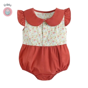 Cute Floral Summer Bodysuits for Baby Girls