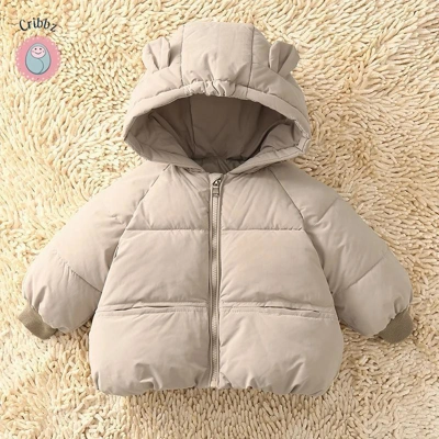 Warm Plush Hooded Baby Winter Coat title=