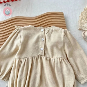 Spring Baby Lace Jumpsuit Set with Hat