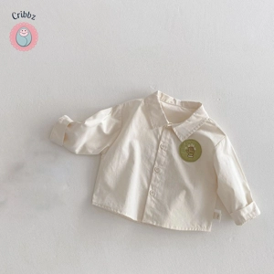 Boys Striped Lapel Long Sleeve Shirt