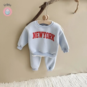 Winter Boys Velvet Hoodie Training Set