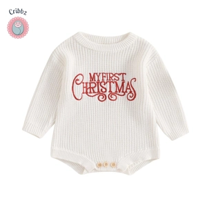 Newborn Christmas Knitted Sweater Romper