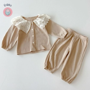 Autumn Infant Knitted Cardigan and Bell Bottoms