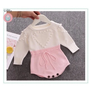 Spring Heart Knitted Jumpsuit for Infants