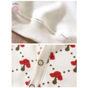 Cute Cherry Checkered Fur Padded Coat