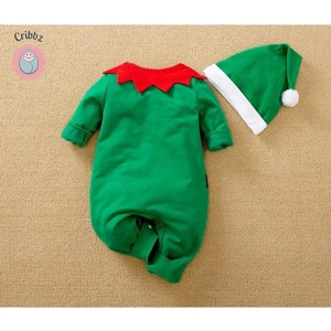 Christmas Cute Elf Baby Jumpsuit