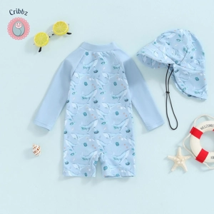 Toddler Whale Print Swimwear Set