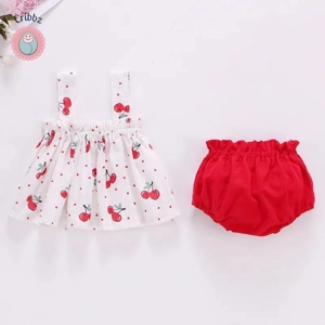 Summer Baby Girl Suspender Top and Shorts Set