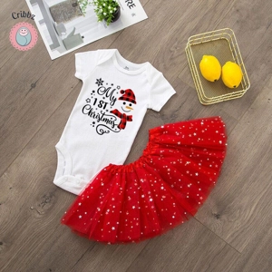 Christmas Tutu Dress Set for Baby Girls