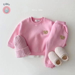 Korean Velvet Newborn Bear Embroidery Set