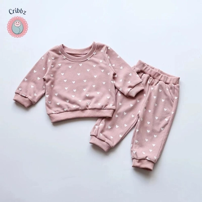 Full Heart Baby Hoodie Set title=