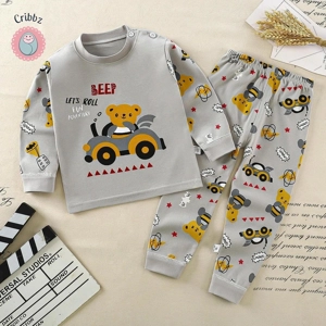 Trendy Cartoon Pajama Set for Kids