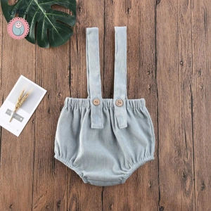Cute Corduroy Suspender Rompers for Babies