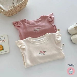 Embroidered Flower Kids Blouse 0-5T