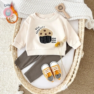 Toddler Boys Cake Embroidery Tracksuit Set