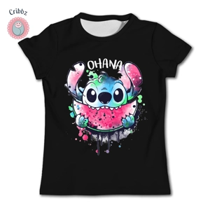 Kawaii Stitch Kids Summer Cartoon Tee