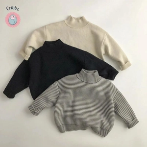 Kids Fur Lined Half Turtleneck Sweater