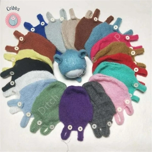 Handcrafted Mohair Baby Bonnet and Pants Set