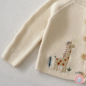 Cute Embroidered Cotton Cardigan for Girls