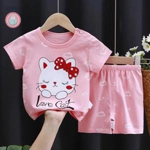 Kids Cartoon T-Shirt and Shorts Set