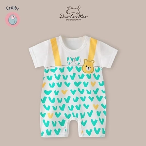 Cartoon Print Baby Boys Summer Romper