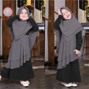 Muslim Baby Girls Elegant Abaya Set