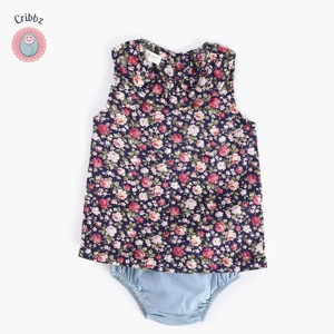 Summer Cotton Flower Dress Set for Girls