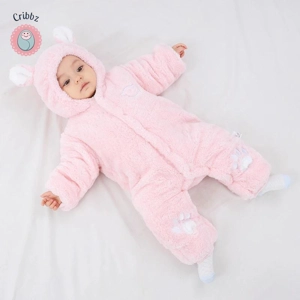 Winter Baby Romper with Ears and Hood