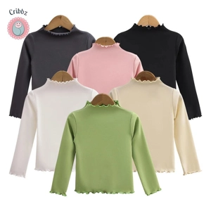 Girls Black Fungus Edge Long Sleeve T-shirt