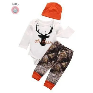Newborn Baby Deer Romper and Pants Set