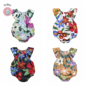 Floral Summer Cotton Baby Girl Bodysuit