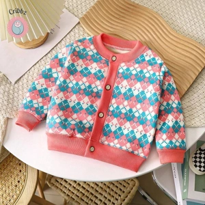 Cute Cherry Checkered Fur Padded Coat