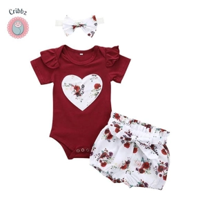 Summer Infant Girl Ruffle Romper Set