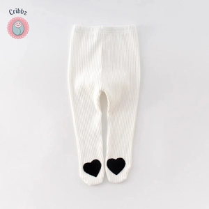 Red Heart Striped Baby Leggings