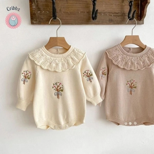 Baby Girl Knit Embroidered Jumpsuit