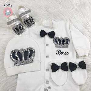 Emerald Gold Baby Bling Romper Set
