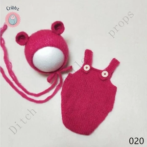 Handcrafted Mohair Baby Bonnet and Pants Set