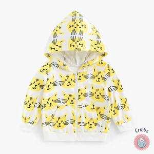 Baby Long Sleeve Zippered Hooded Coat