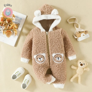 Cute Teddy Hoodie Jumpsuit for Babies